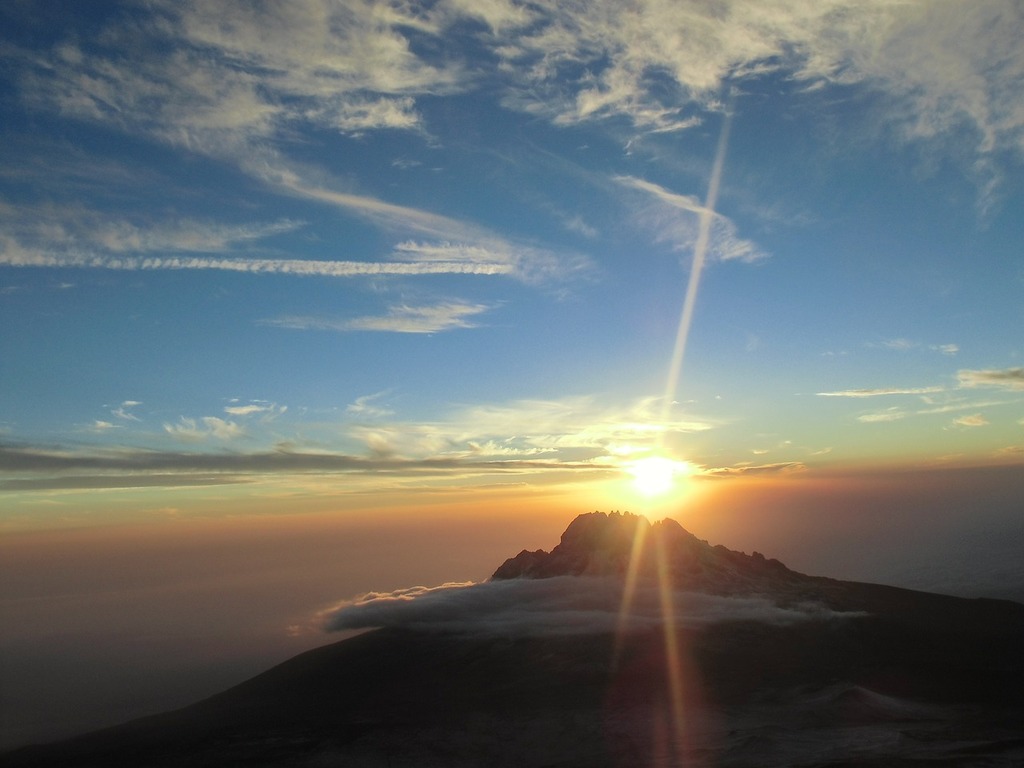 Sunrise during a Kilimanjaro summit attempt