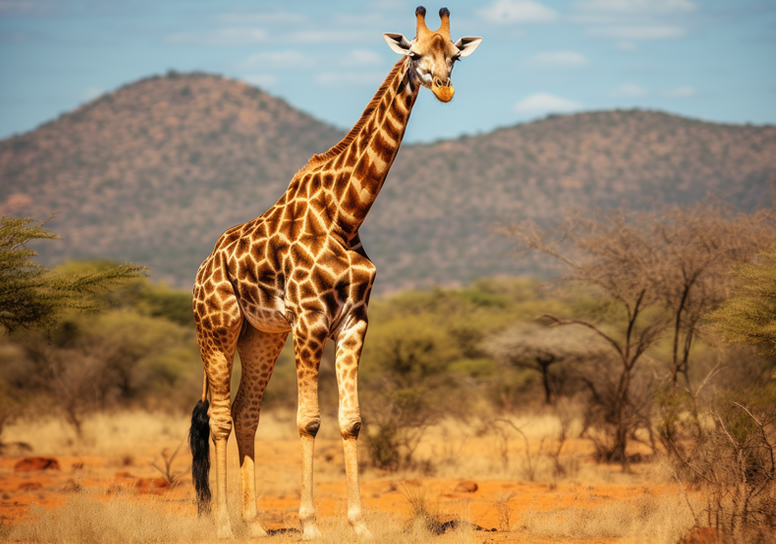 Giraffes on the plains of Tsavo East